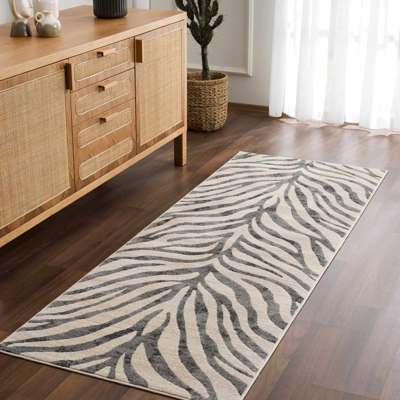 Gray Ecorse Zebra Print Area Rug by Boutique Rugs