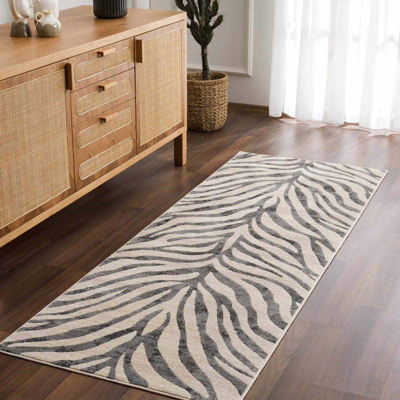 Gray Ecorse Zebra Print Area Rug by Boutique Rugs