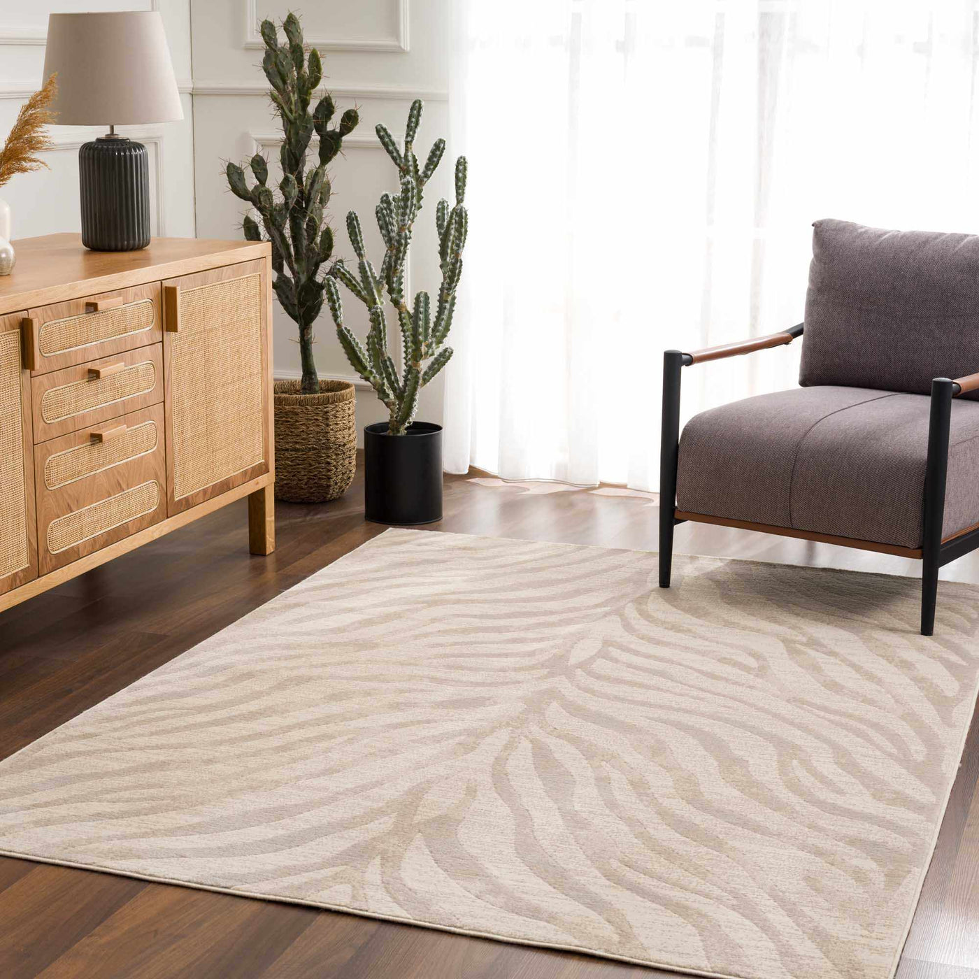 Beige Manteca Zebra Print Area Rug by Boutique Rugs