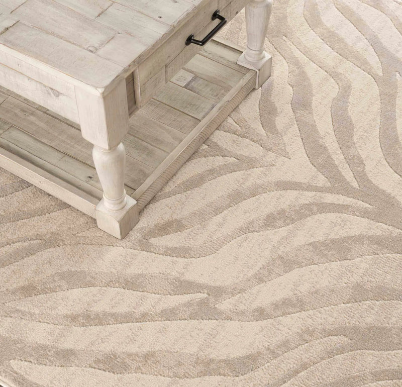 Beige Manteca Zebra Print Area Rug by Boutique Rugs
