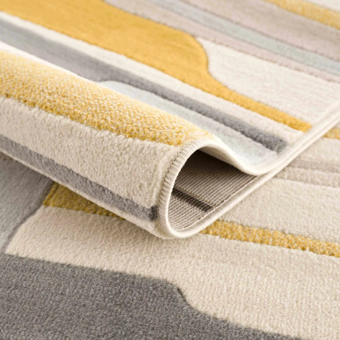 Southfields Mustard Modern Rug by Boutique Rugs