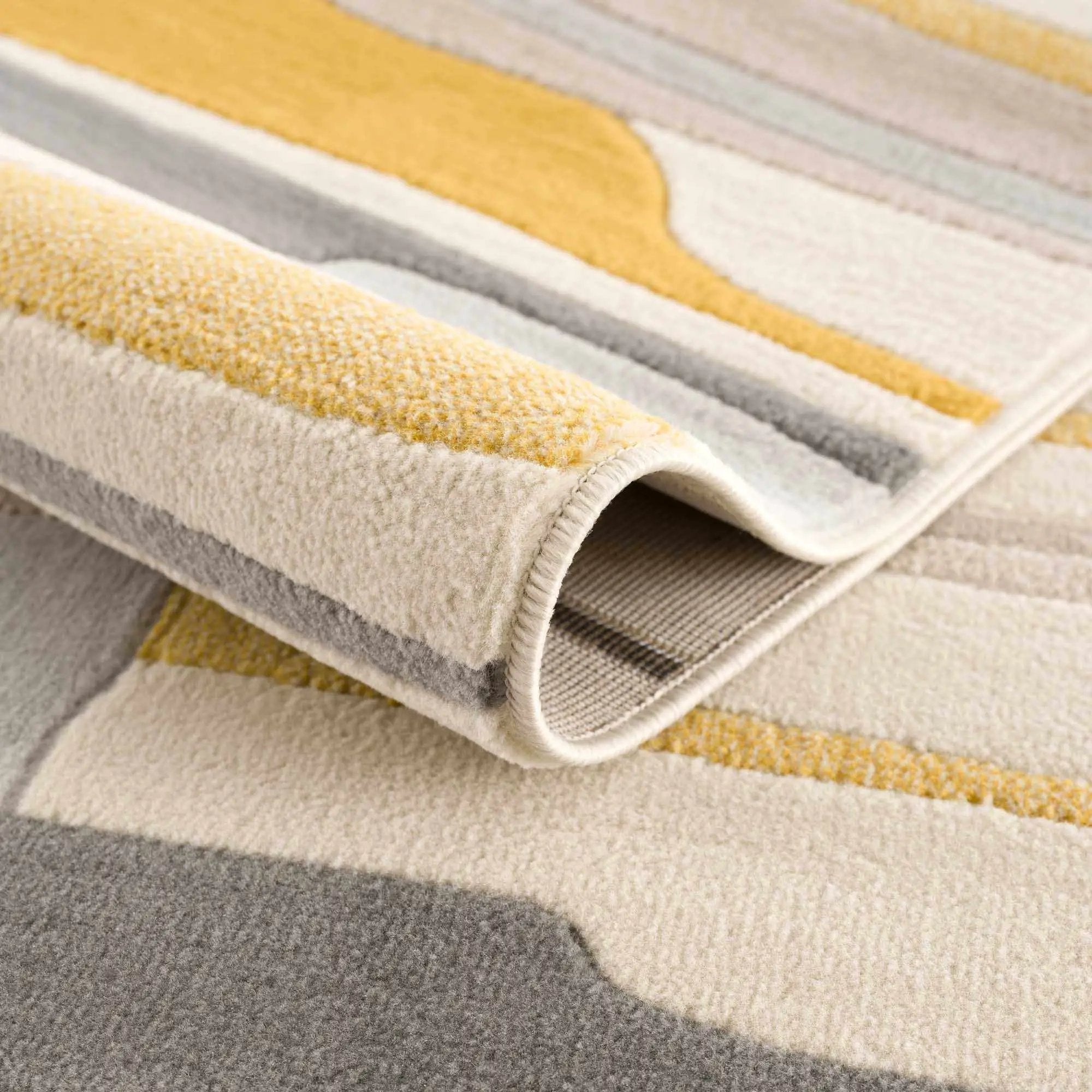 Southfields Mustard Modern Rug by Boutique Rugs