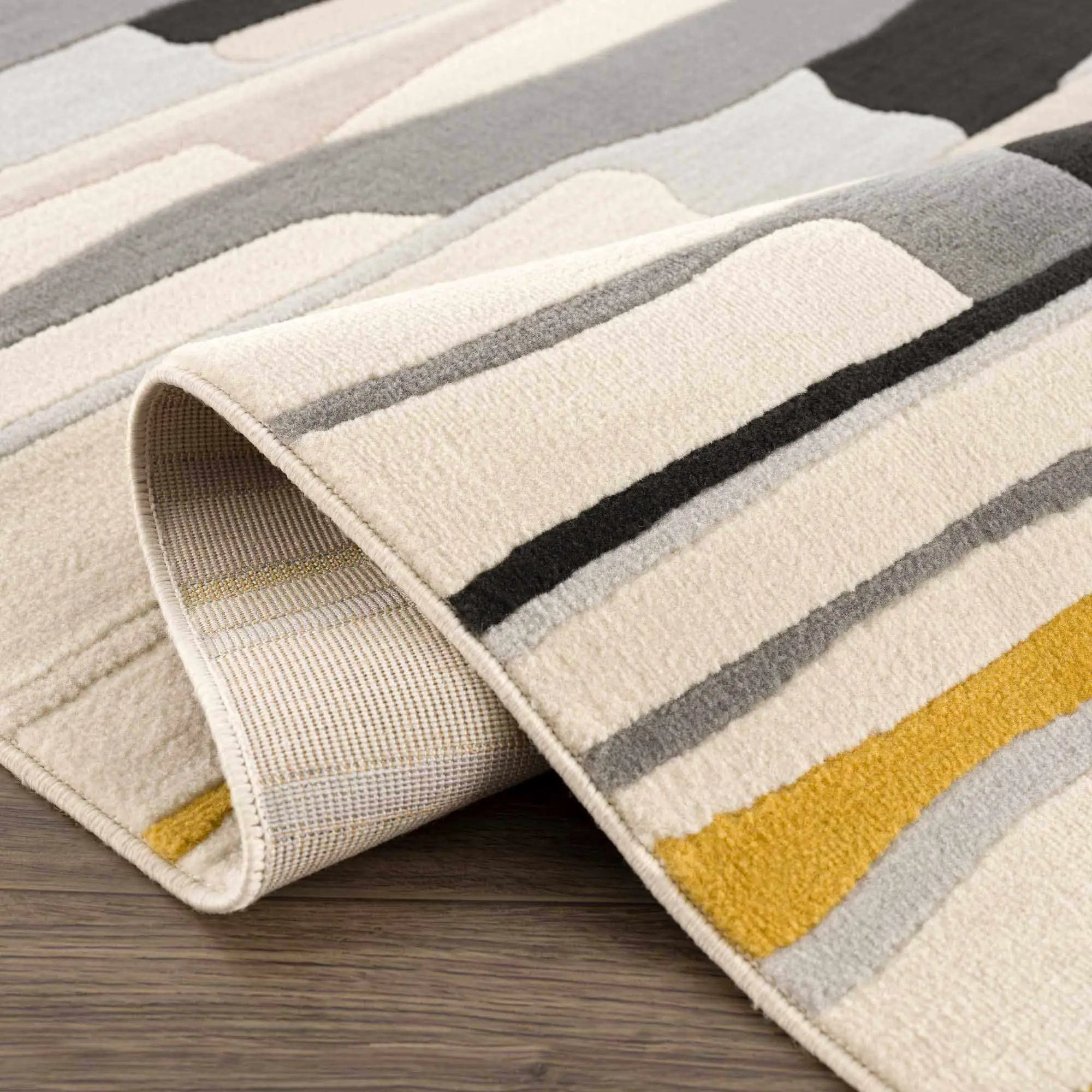 Southfields Mustard Modern Rug by Boutique Rugs