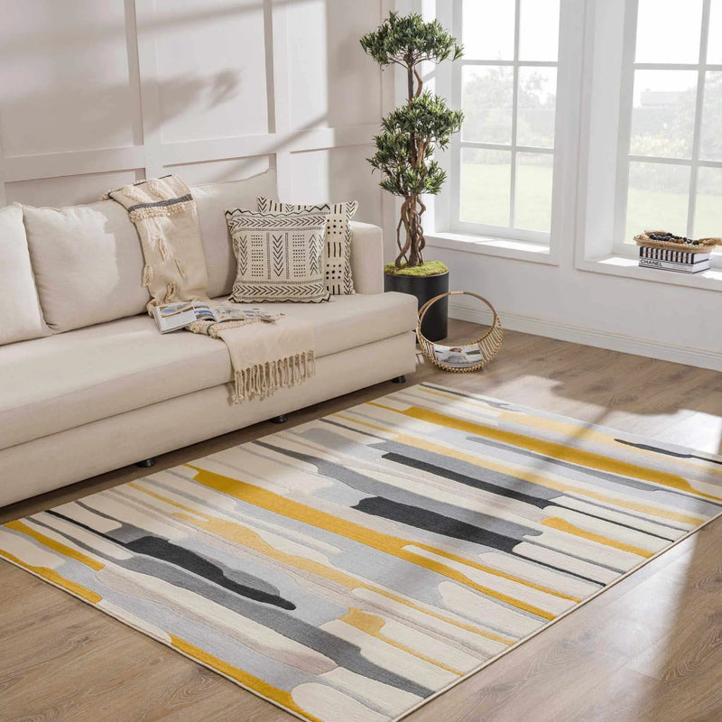Southfields Mustard Modern Rug by Boutique Rugs