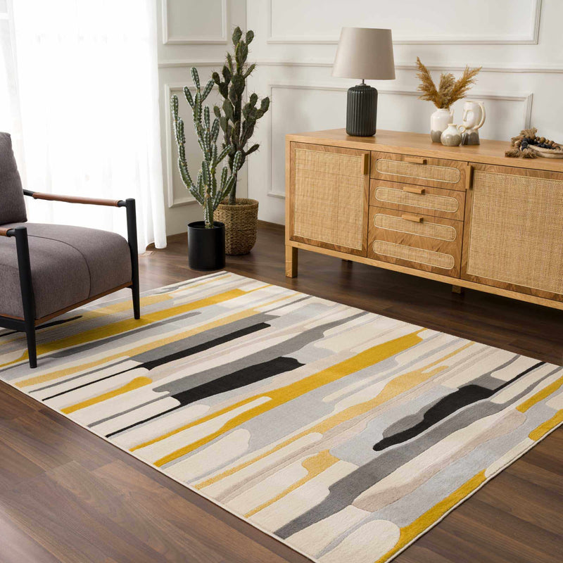 Southfields Mustard Modern Rug by Boutique Rugs