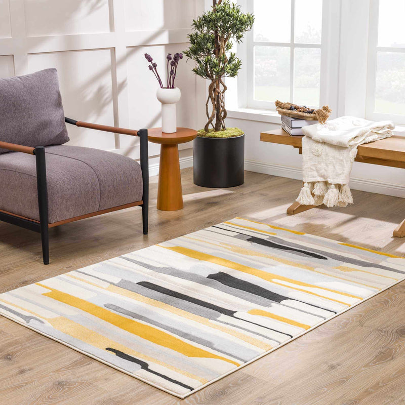 Southfields Mustard Modern Rug by Boutique Rugs