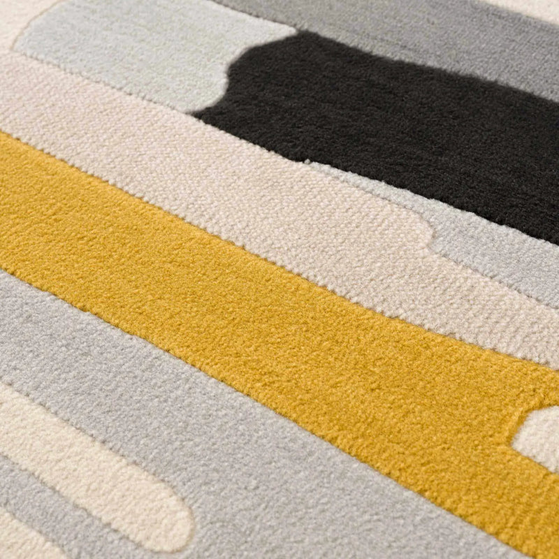 Southfields Mustard Modern Rug by Boutique Rugs