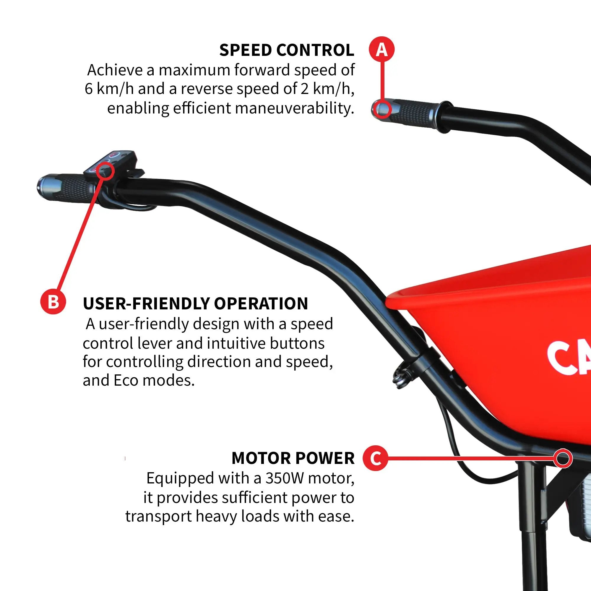 Electric Utility Cart 40V Battery-Powered Wheelbarrow 570-lb. Bucket Capacity by Tomahawk Power