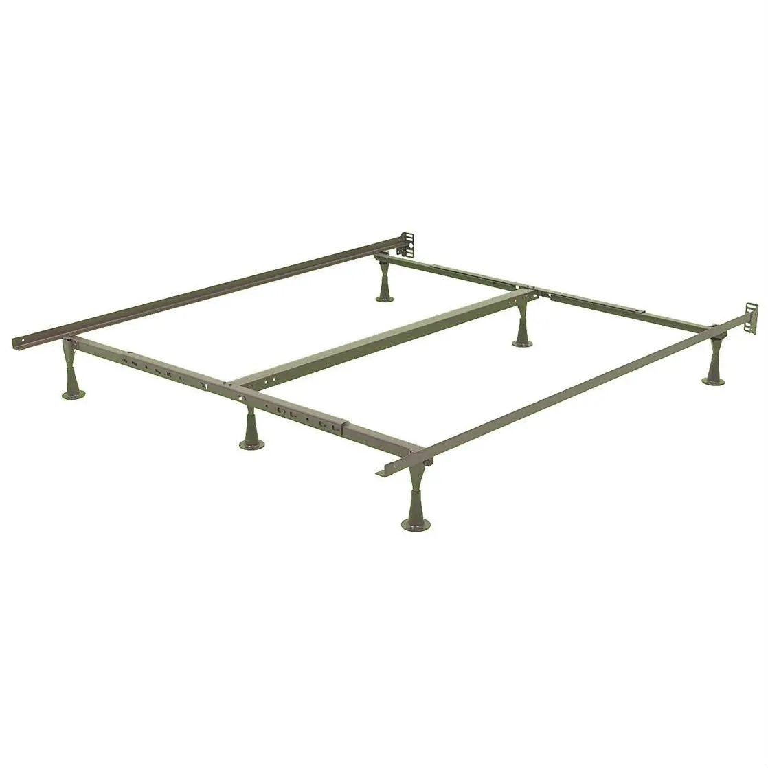 California King Metal Bed Frame with Wide Glide Legs and Headboard Brackets by HomePacific