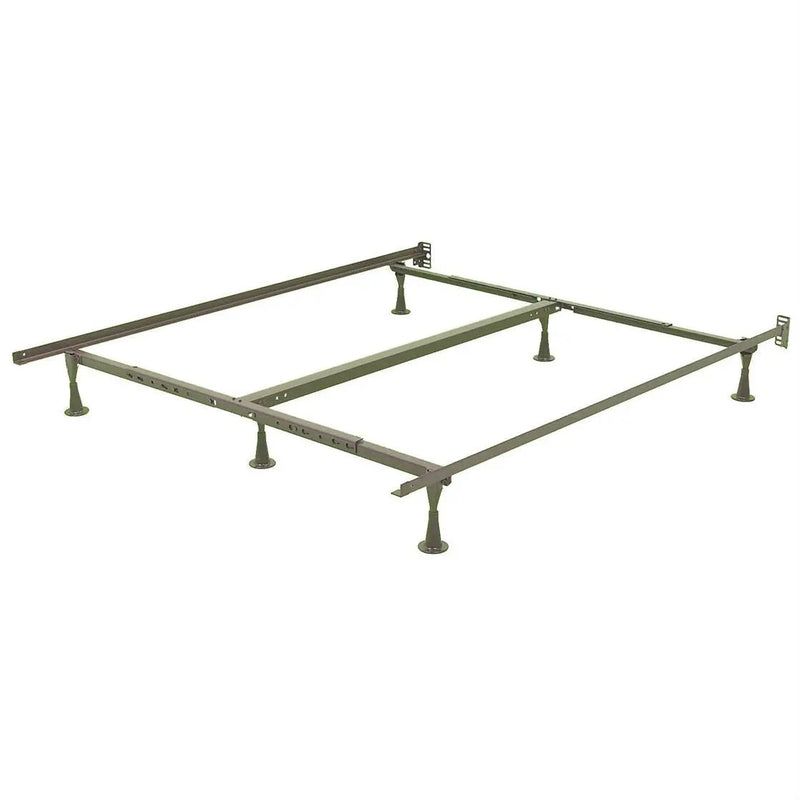 California King Metal Bed Frame with Wide Glide Legs and Headboard Brackets by HomePacific