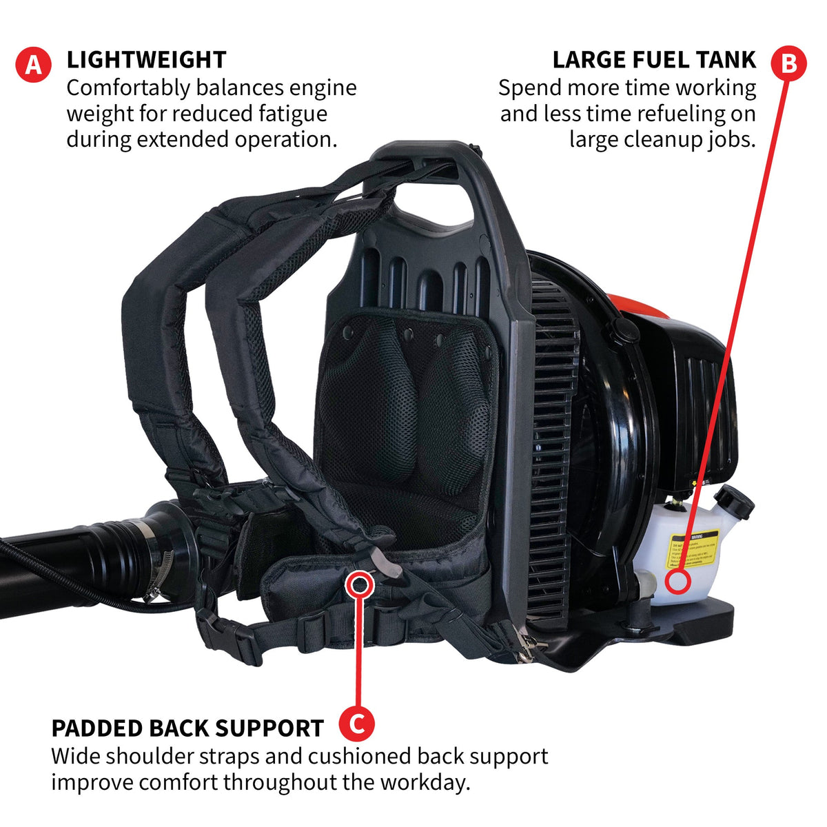 Cardinal 63.3cc Backpack Leaf Blower 675 CFM 196 MPH Gas Powered Professional Lawn Care Landscaping Yard Cleanup, photo 5 of 9