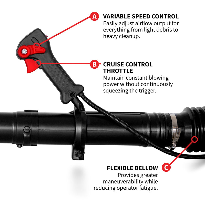 Cardinal 63.3cc Backpack Leaf Blower 675 CFM 196 MPH Gas Powered Professional Lawn Care Landscaping Yard Cleanup, photo 6 of 9