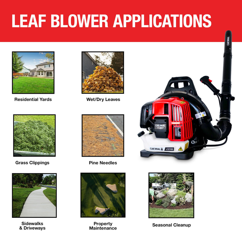 Cardinal 63.3cc Backpack Leaf Blower 675 CFM 196 MPH Gas Powered Professional Lawn Care Landscaping Yard Cleanup, photo 7 of 9