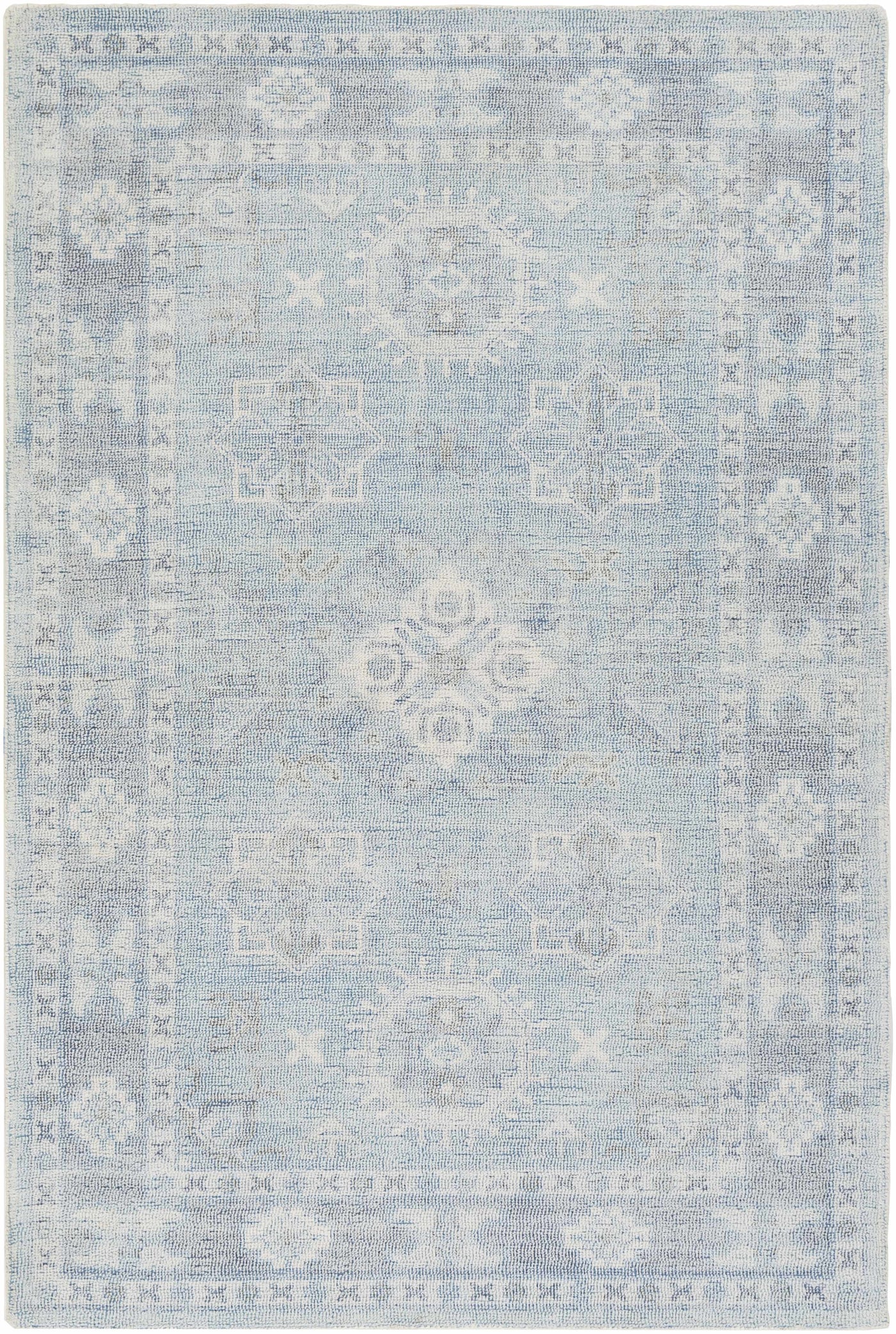 Calderbank Sky Blue Wool-Blend Area Rug by Boutique Rugs