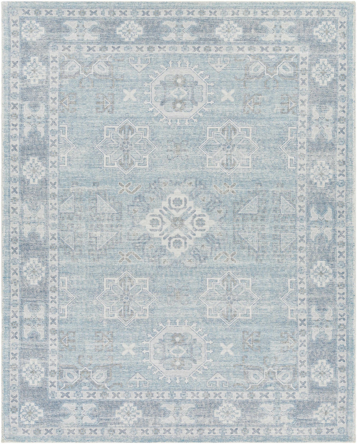Calderbank Sky Blue Wool-Blend Area Rug by Boutique Rugs