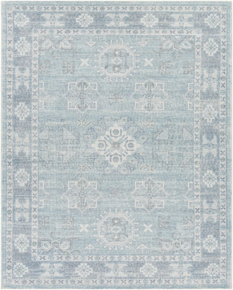 Calderbank Sky Blue Wool-Blend Area Rug by Boutique Rugs