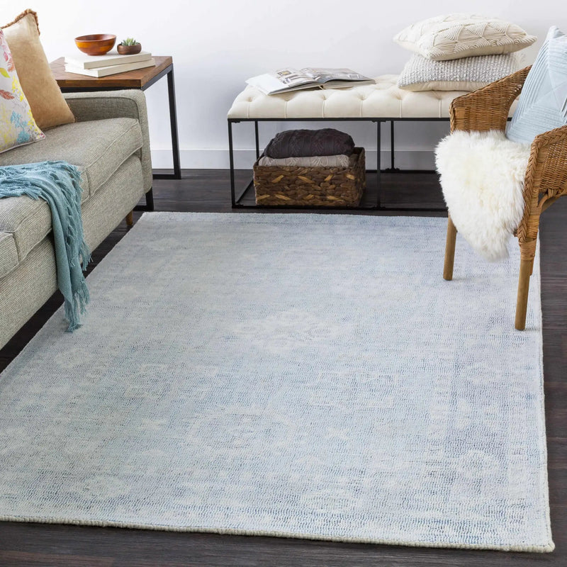 Calderbank Sky Blue Wool-Blend Area Rug by Boutique Rugs