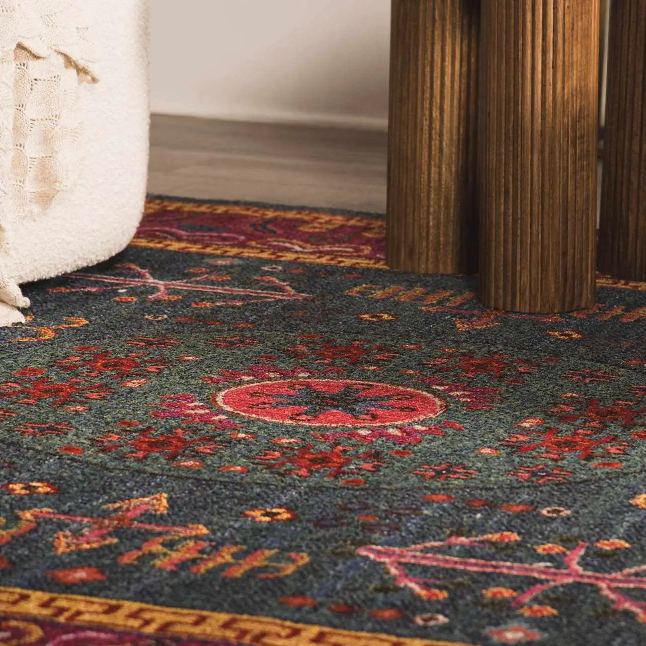 Cleveland Colorful Traditional Area Rug - Teal, Aqua, Navy by Boutique Rugs