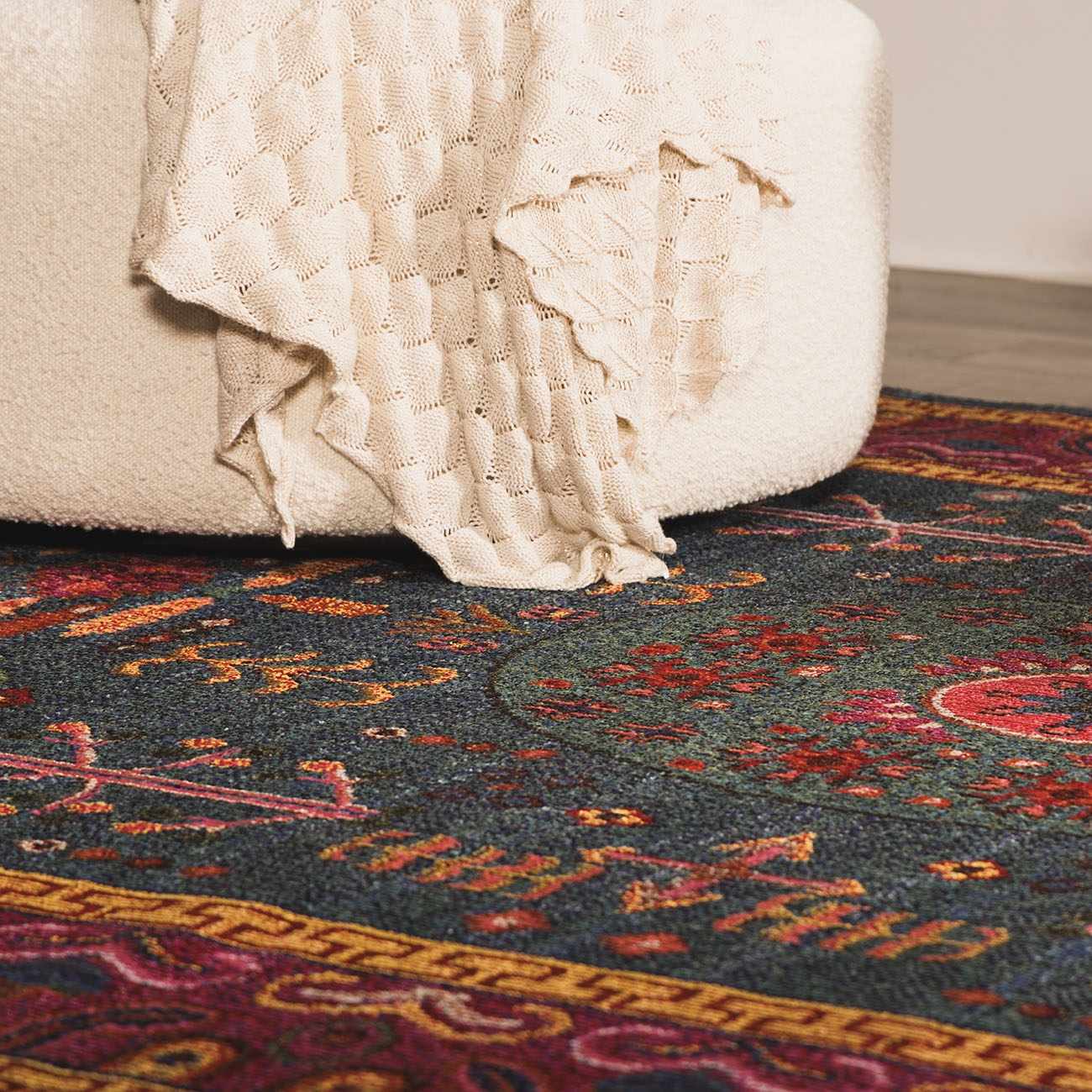 Cleveland Colorful Traditional Area Rug - Teal, Aqua, Navy by Boutique Rugs
