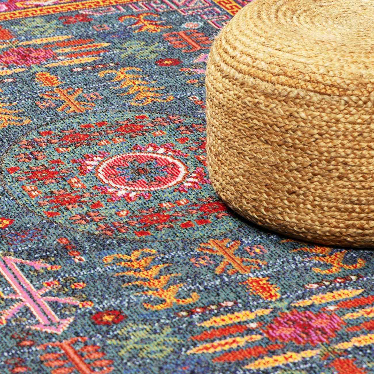 Cleveland Colorful Traditional Area Rug - Teal, Aqua, Navy by Boutique Rugs