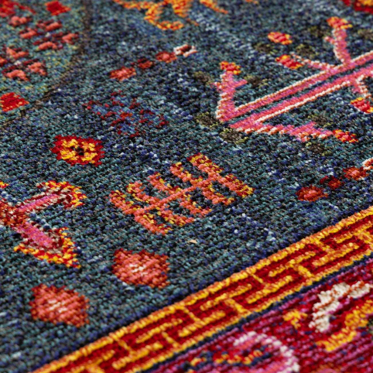 Cleveland Colorful Traditional Area Rug - Teal, Aqua, Navy by Boutique Rugs