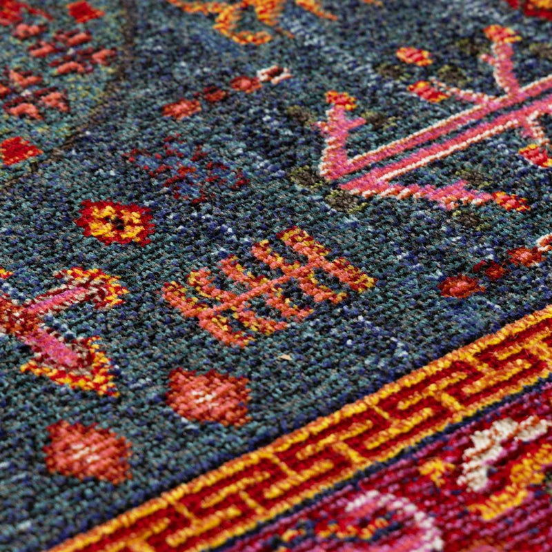 Cleveland Colorful Traditional Area Rug - Teal, Aqua, Navy by Boutique Rugs