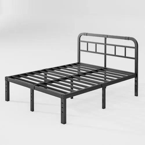 California King Size Heavy Duty Black Metal Platform Bed Frame with Headboard by HomePacific