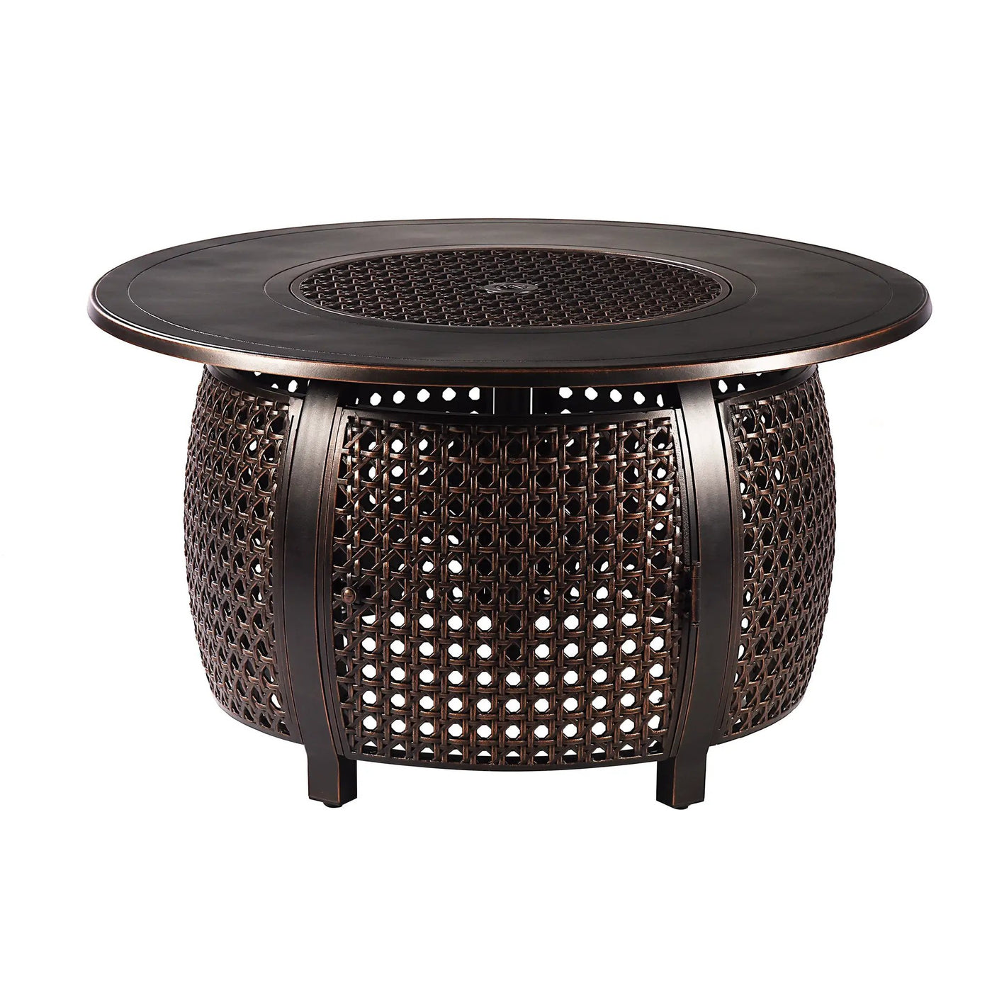 Aluminum 44-in Round Propane Fire Table with Beads, Covers and Lid by Sharicks
