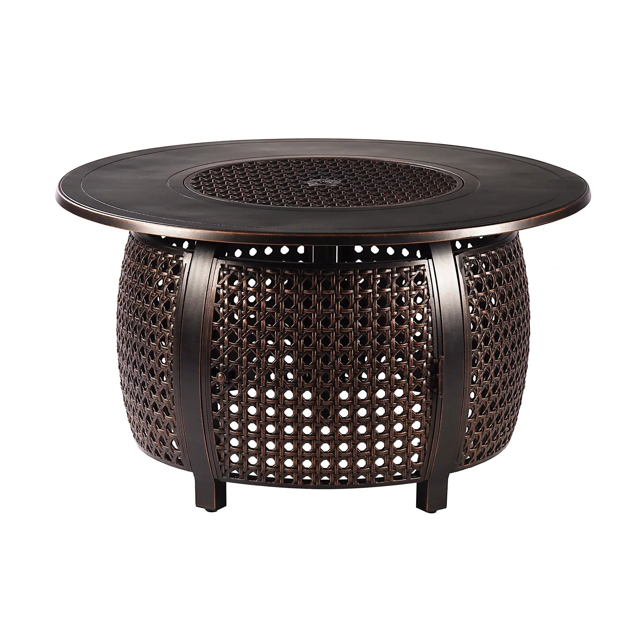 Aluminum 44-in Round Propane Fire Table with Beads, Covers and Lid by Sharicks