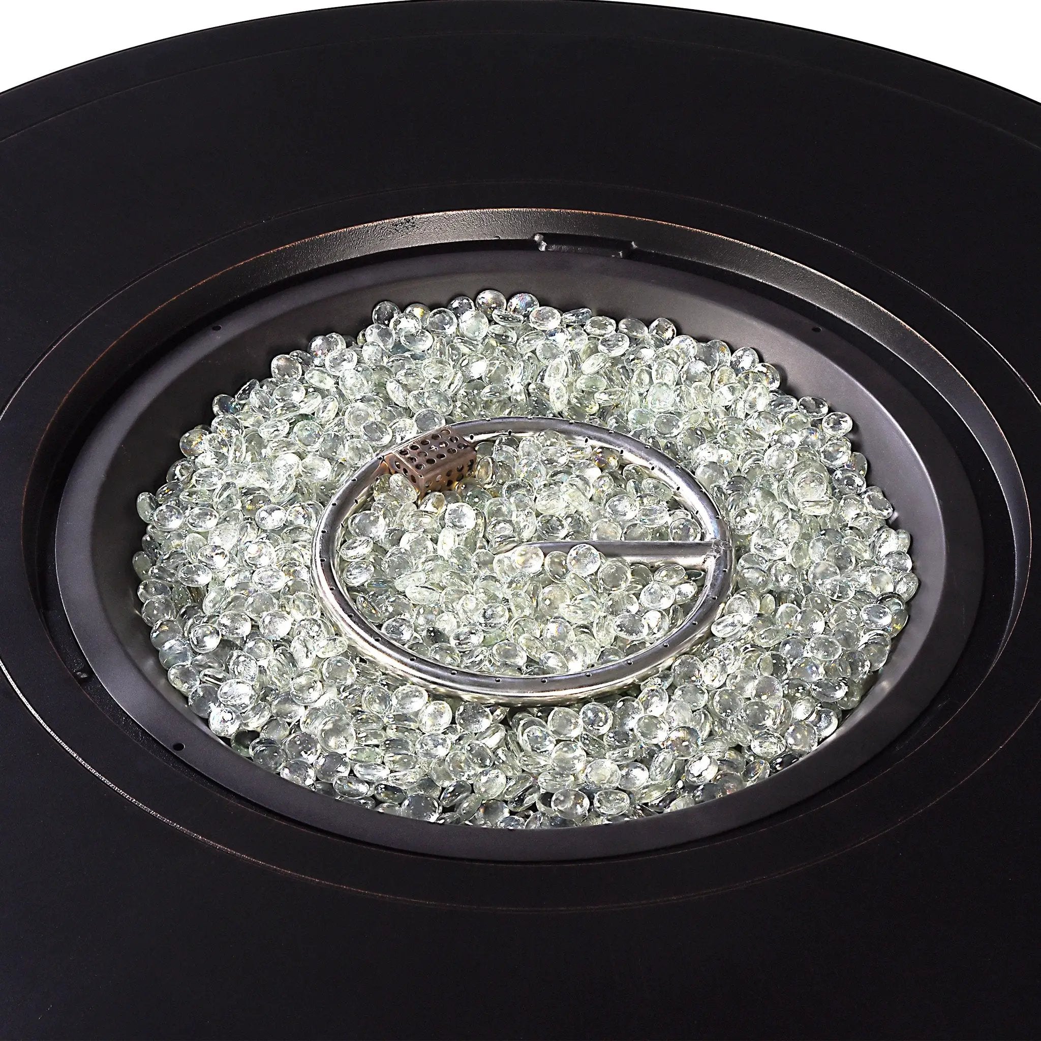 Aluminum 44-in Round Propane Fire Table with Beads, Covers and Lid by Sharicks