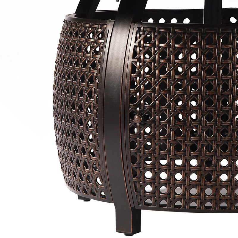 Aluminum 44-in Round Propane Fire Table with Beads, Covers and Lid by Sharicks