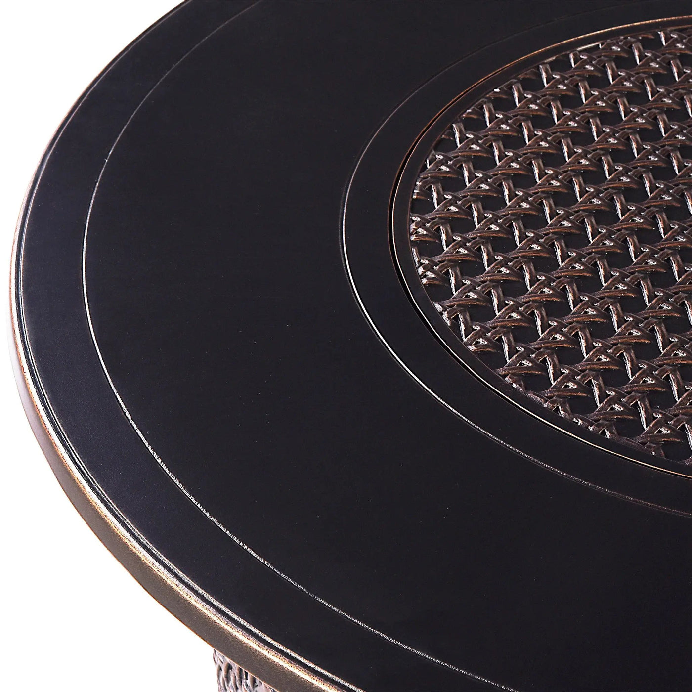Aluminum 44-in Round Propane Fire Table with Beads, Covers and Lid by Sharicks
