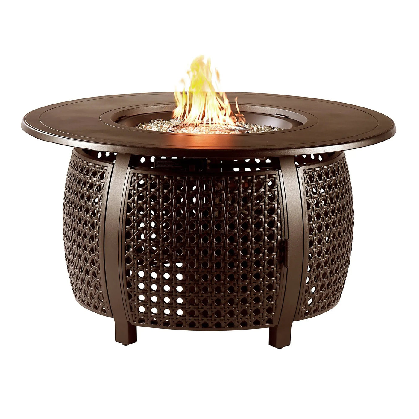 Aluminum 44-in Round Propane Fire Table with Beads, Covers and Lid by Sharicks