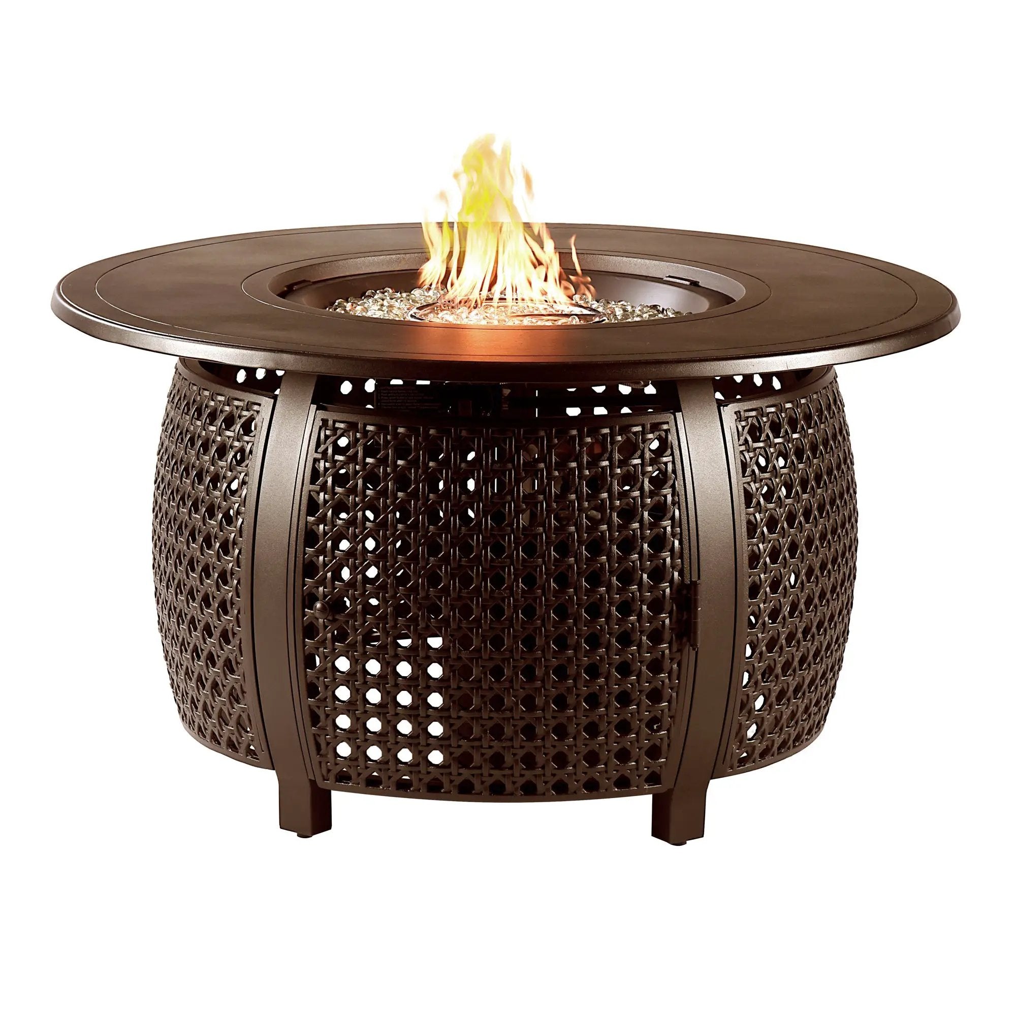 Aluminum 44-in Round Propane Fire Table with Beads, Covers and Lid by Sharicks