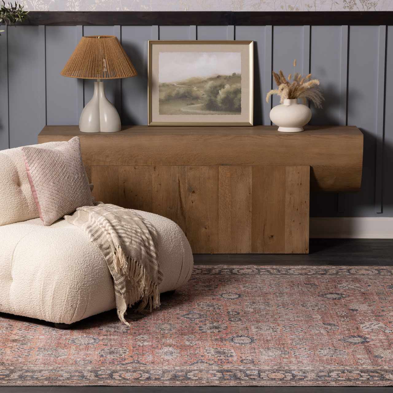 Ganyangan Red Washable Rug by Boutique Rugs
