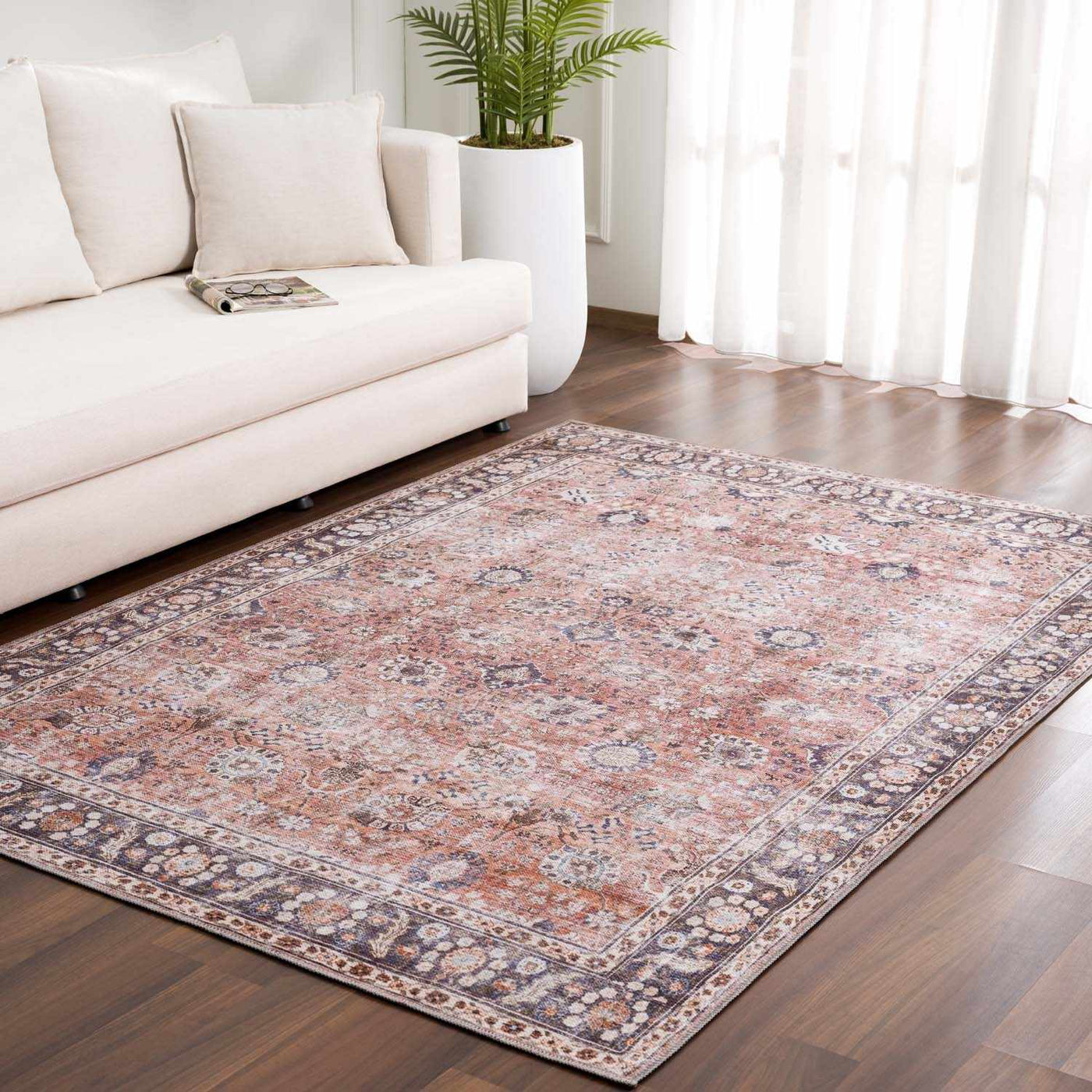 Ganyangan Red Washable Rug by Boutique Rugs