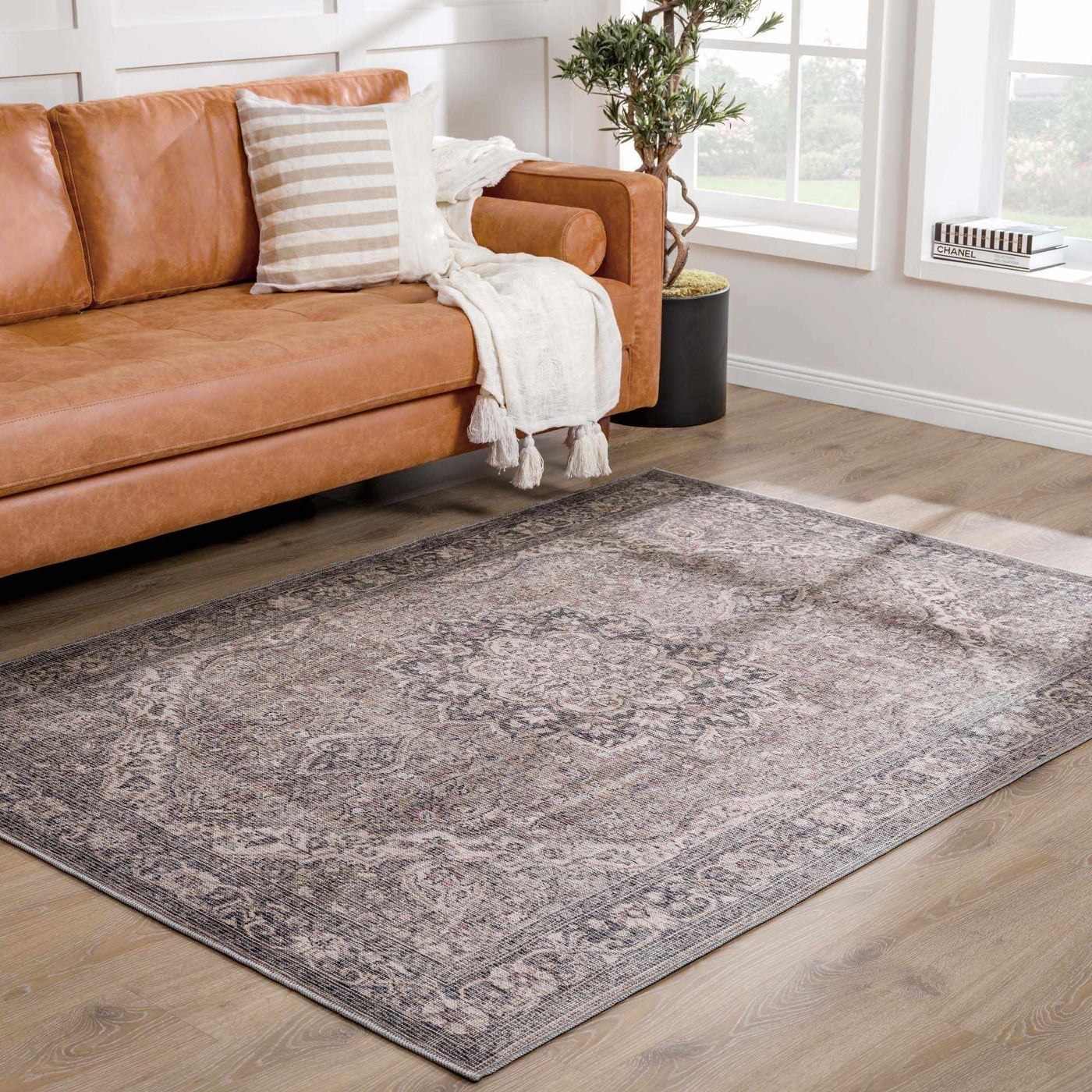 Greenpoint Dusty Blue Washable Rug by Boutique Rugs