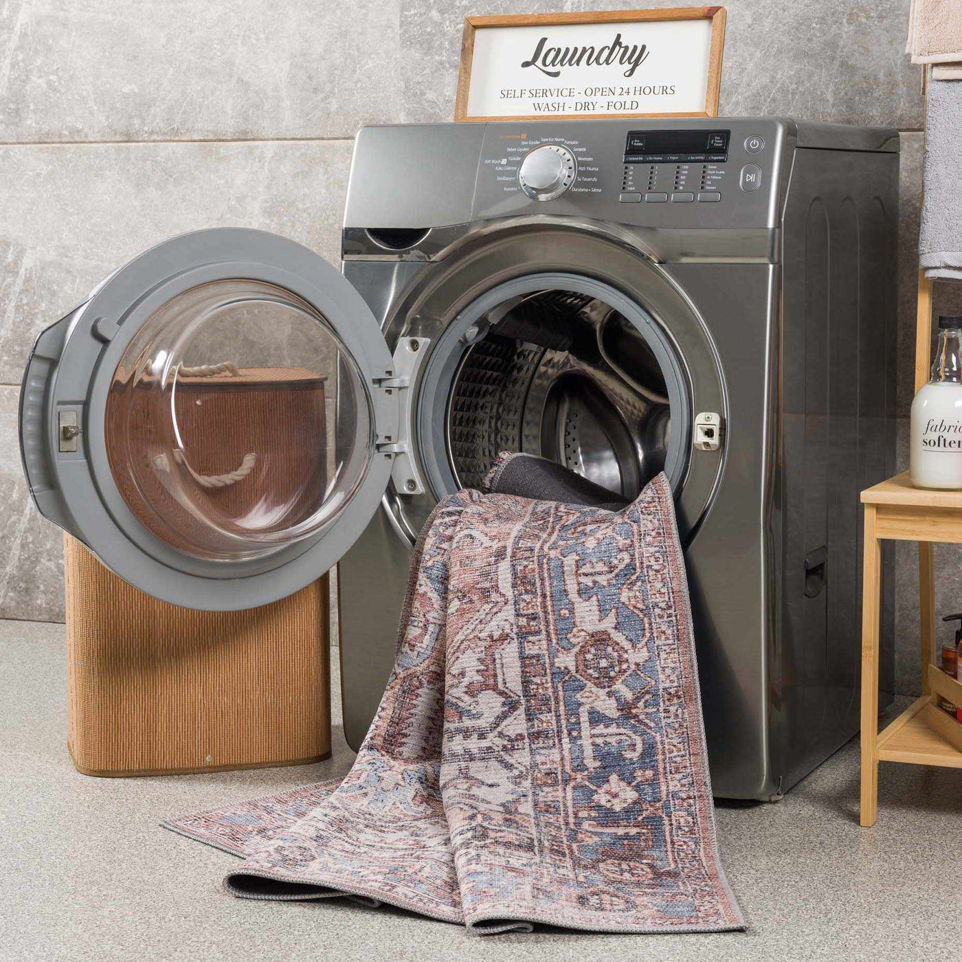 Viho Vintage Flat Pile Washable Rug - Clearance by Boutique Rugs