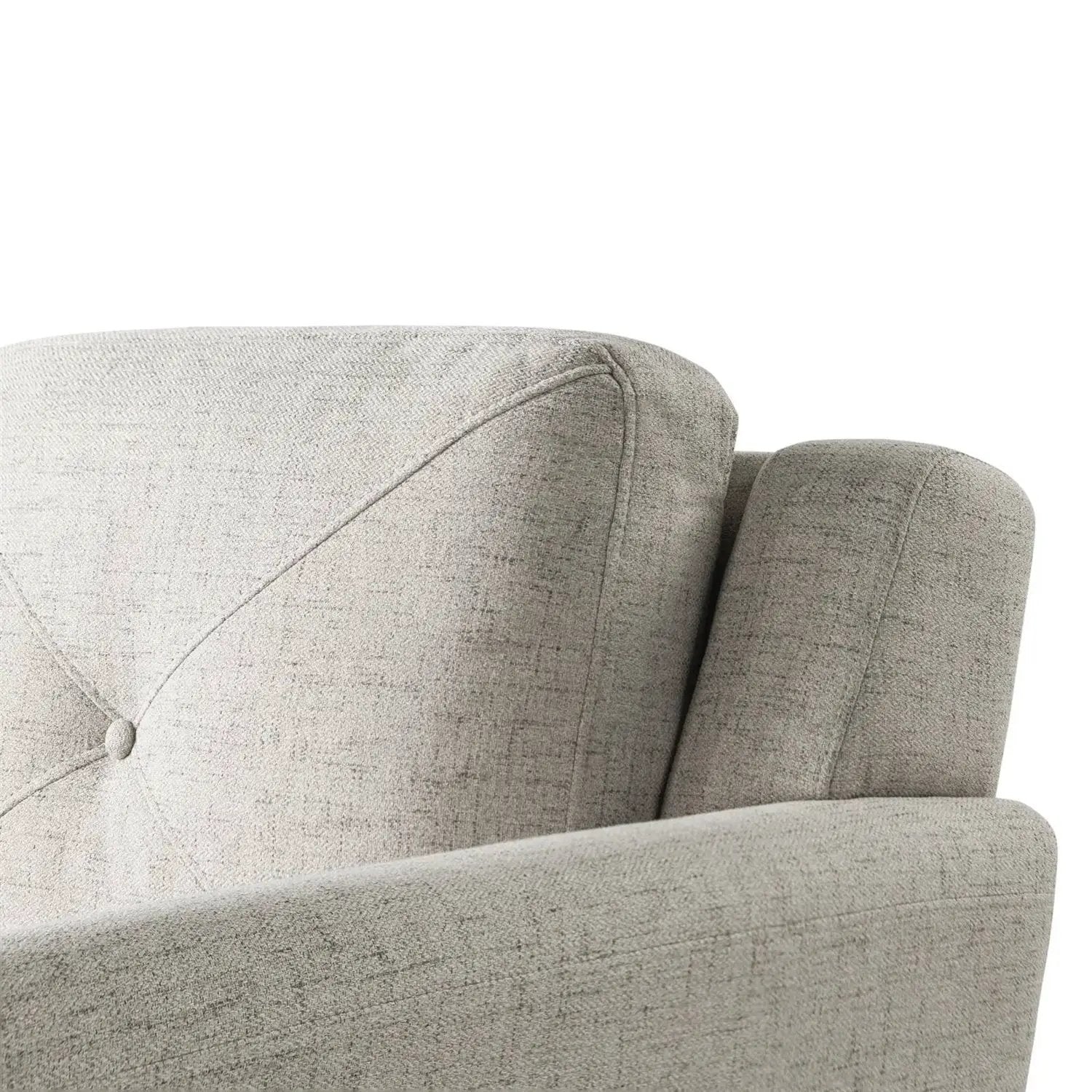 Cream Microfiber Upholstered Chair Armchair with Button Tufted Back Cushion by HomePacific