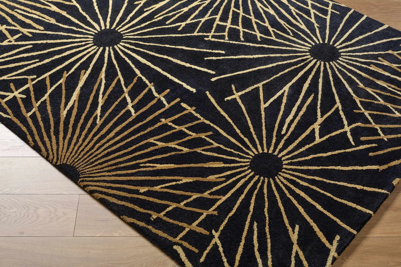 Clover Black Modern Wool Rug by Boutique Rugs