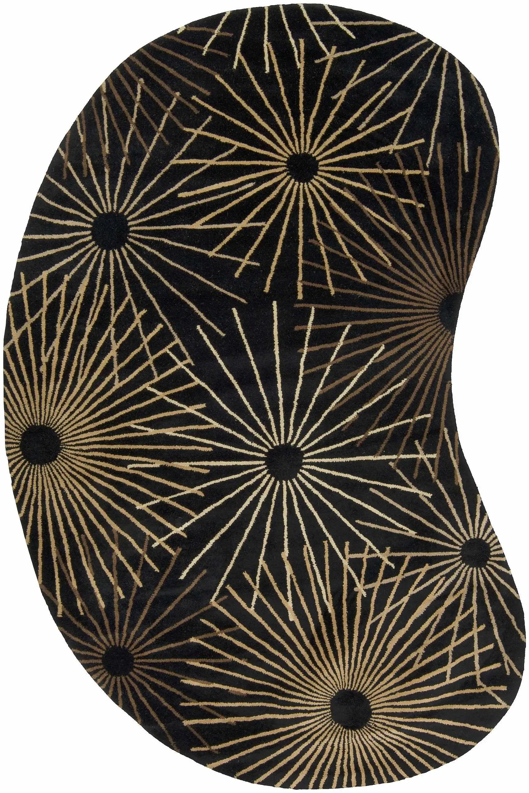 Clover Black Modern Wool Rug by Boutique Rugs