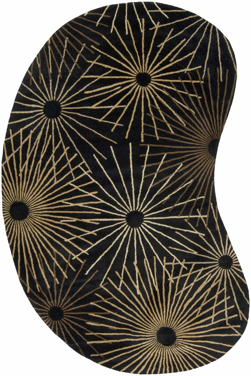 Clover Black Modern Wool Rug by Boutique Rugs