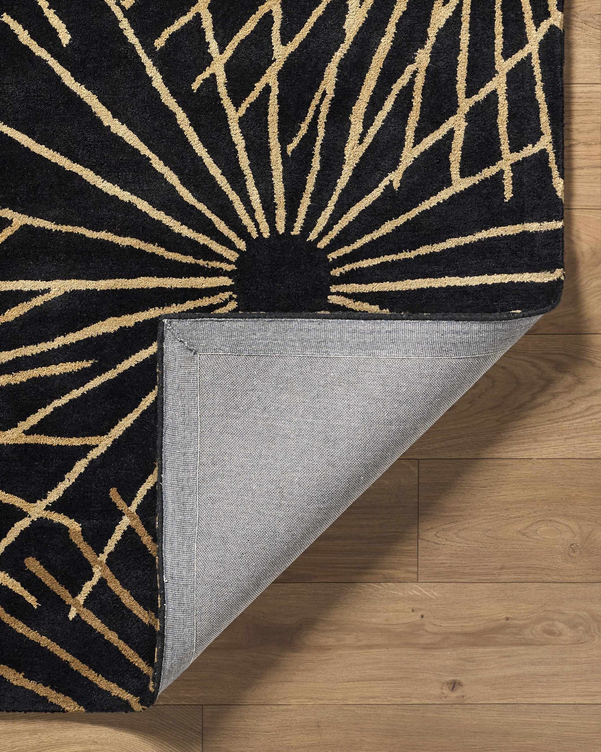 Clover Black Modern Wool Rug by Boutique Rugs