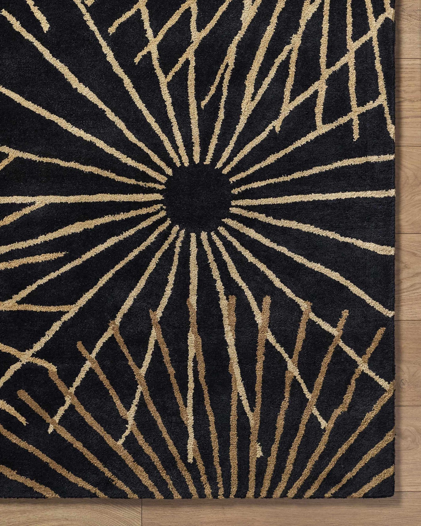 Clover Black Modern Wool Rug by Boutique Rugs