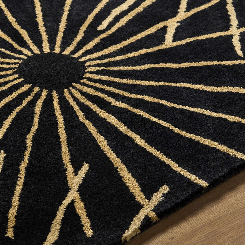 Clover Black Modern Wool Rug by Boutique Rugs