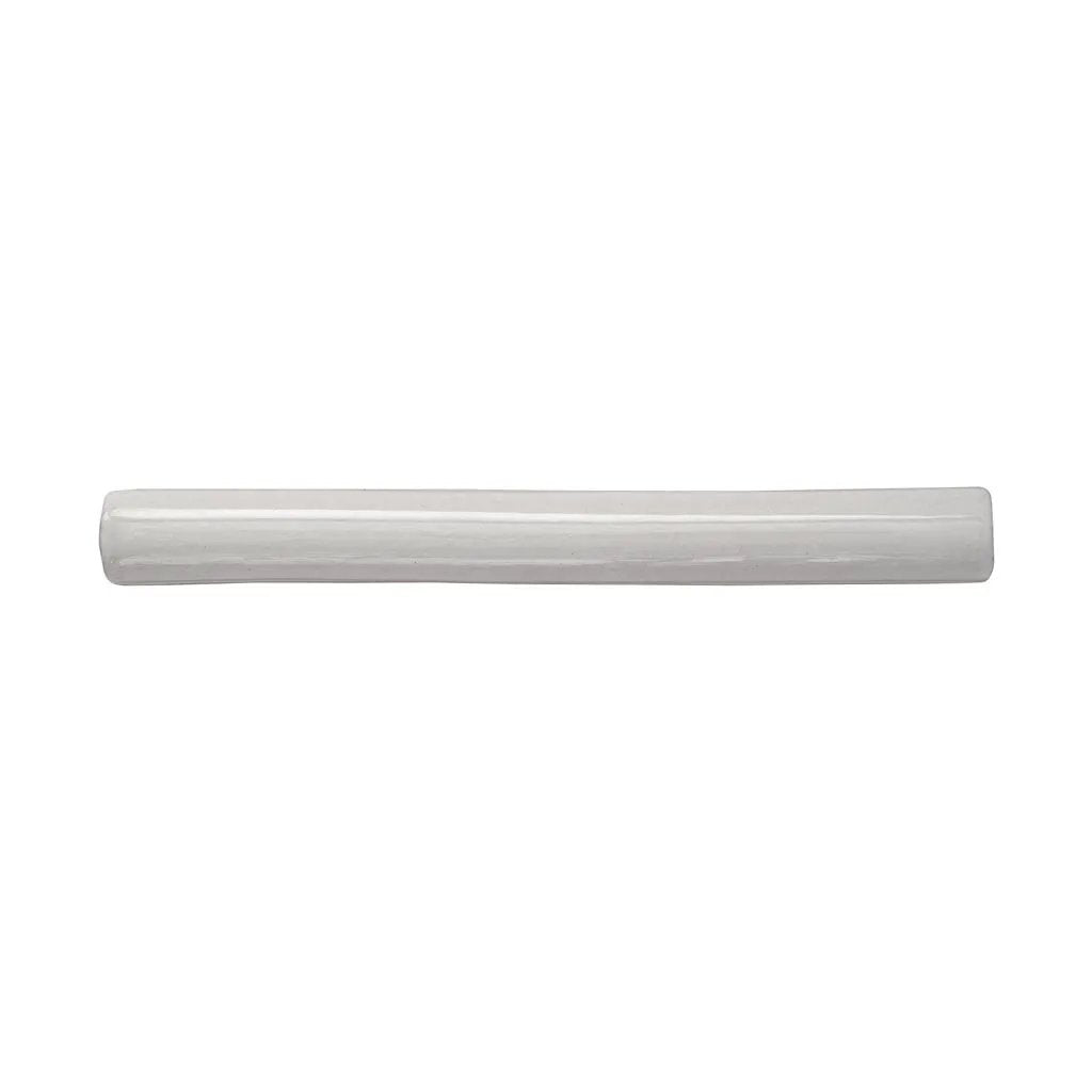 White 0.6x6 Glossy Ceramic Pencil Tile Trim (10 pack, 0.25 sq ft/case) by Apollo Tile