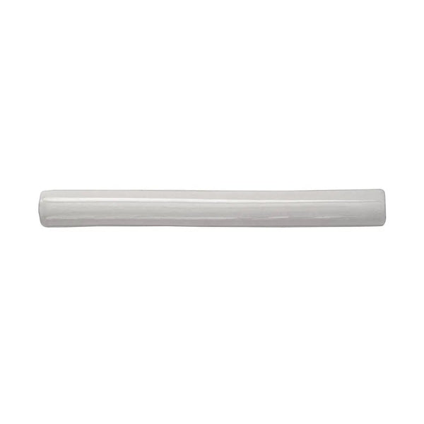 White 0.6x6 Glossy Ceramic Pencil Tile Trim (10 pack, 0.25 sq ft/case)
