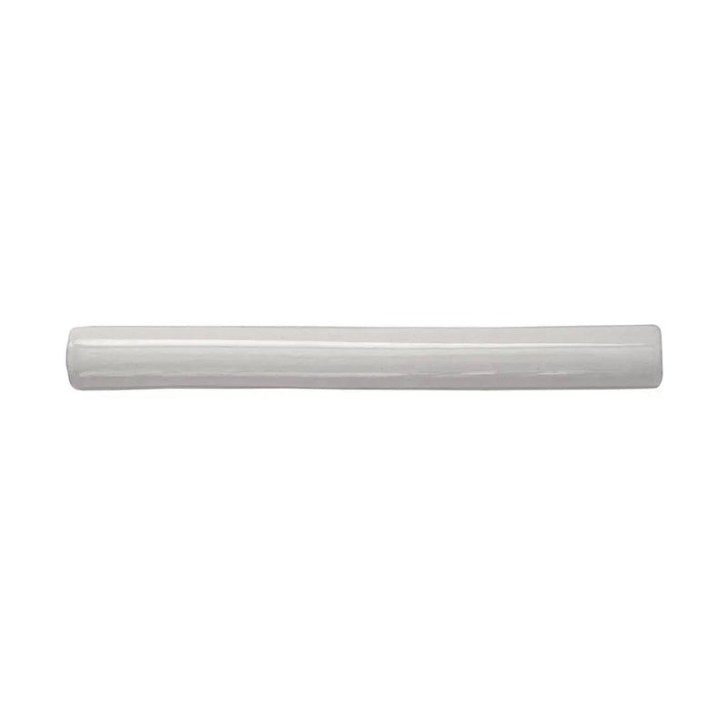 White 0.6x6 Glossy Ceramic Pencil Tile Trim (10 pack, 0.25 sq ft/case) by Apollo Tile