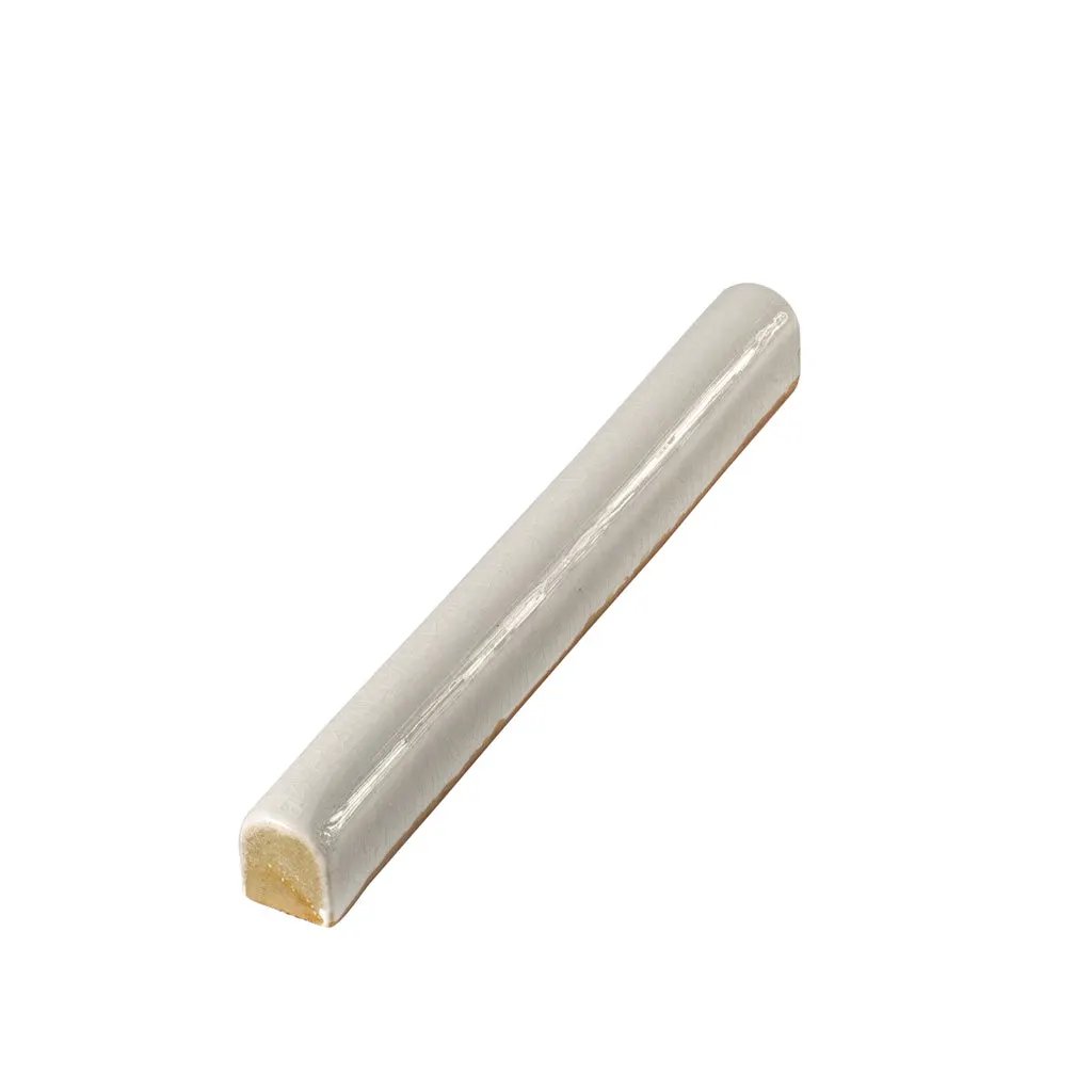 White 0.6x6 Glossy Ceramic Pencil Tile Trim (10 pack, 0.25 sq ft/case) by Apollo Tile