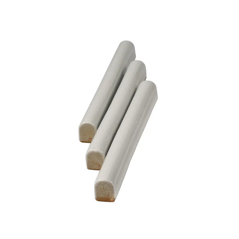 White 0.6x6 Glossy Ceramic Pencil Tile Trim (10 pack, 0.25 sq ft/case) by Apollo Tile